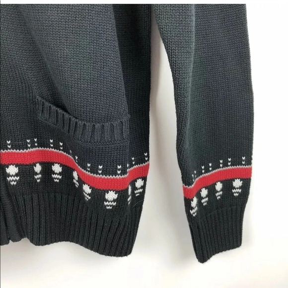 New Chaps Zip Front Cardigan Sweater Chevron Ski M - Picture 5 of 7